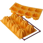 Forma com formatos arredondados para 8 cupcakes