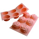 Forma com formato de flores para 6 cupcakes